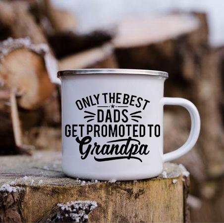 Best Grandpa In The World Print Mug Coffee Mugs Camping Drink Water Cups Vintage Enamel Cups Birthday Father's Day Grandpa Gifts