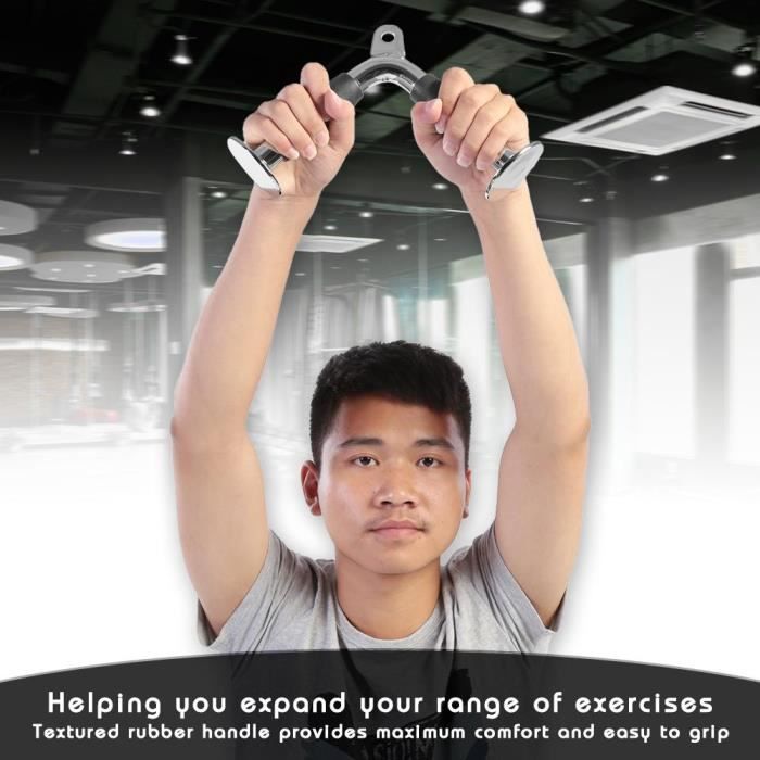 Barre de cable de fitness poignée de barre polyvalente d'entraînement physique de gymnase attachement