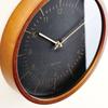 Interform Wall Clock Radio Clock Brandeff Leather Black Synthetic Leather Wood Gold 25cm CL-3354BK