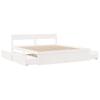 Vidaxl Bed Frame Without Mattress, White, 180X200 Cm, Solid Pine Wood