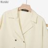 ZANZEA Womens 3/4 Sleeve Blouse and Pants Casual Two Piece Suit Sets