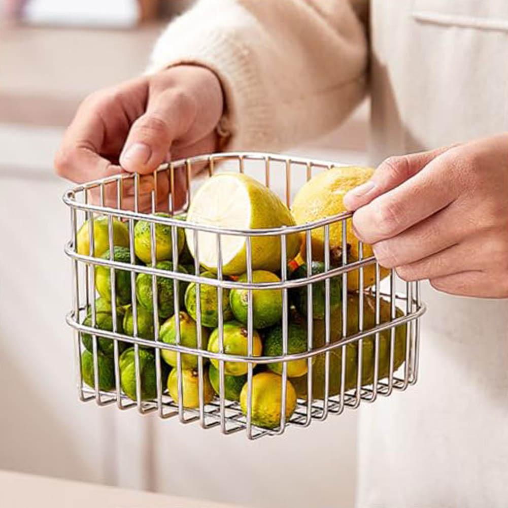 Elegant Stainless Steel Wire Basket: Perfect For Fruits, Snacks & Kitchen -Disinfection Vegetable Washing Round Laboratory
