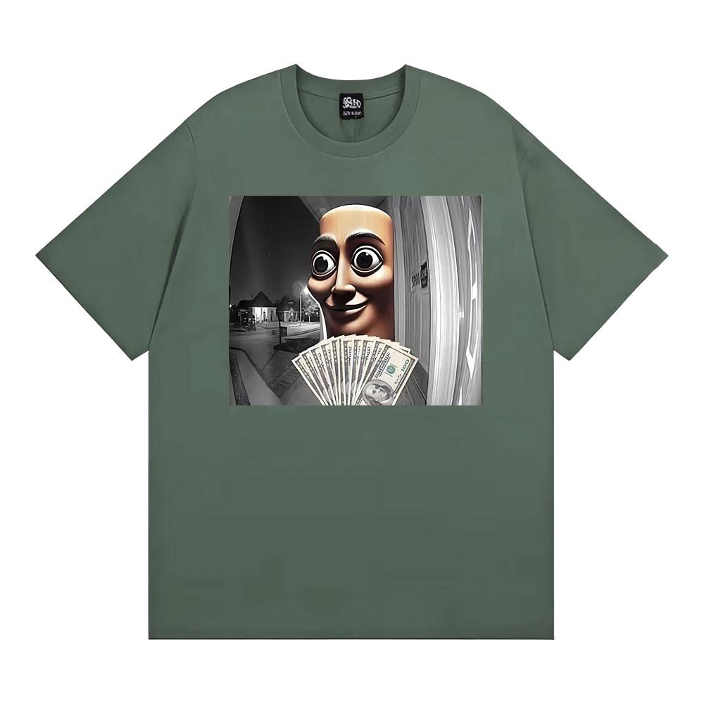 There Is Motion At Your Front Door Funny Tung Tung Tung Sahur T-shirts Men Women Retro Oversized Pure Cotton T Shirts Streetwear