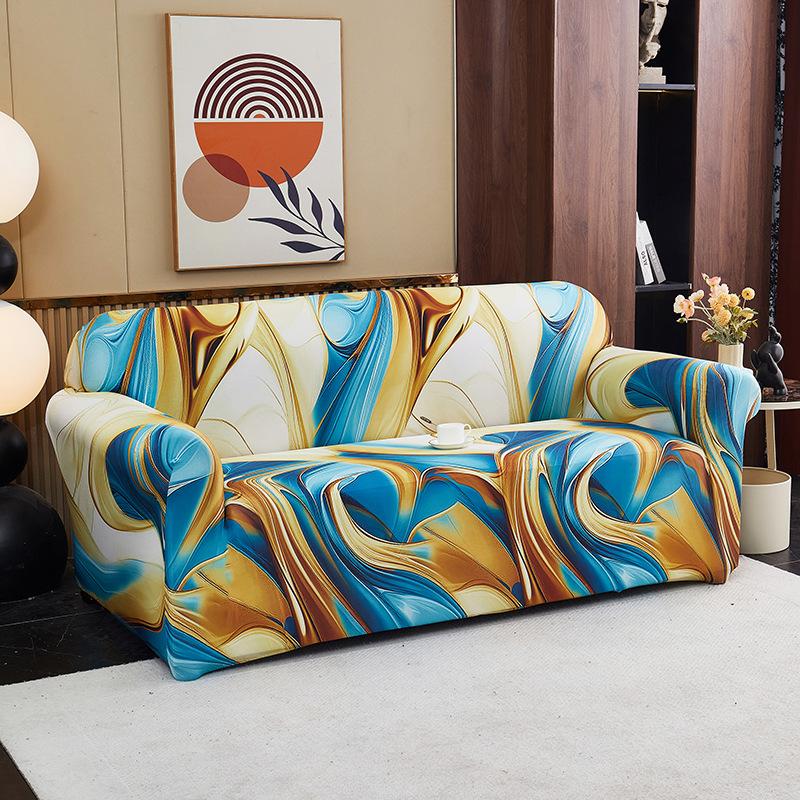 Elastic Printed Sofa Cover Single Double Triple Lazy Sofa Cover Non-slip Protective Cover