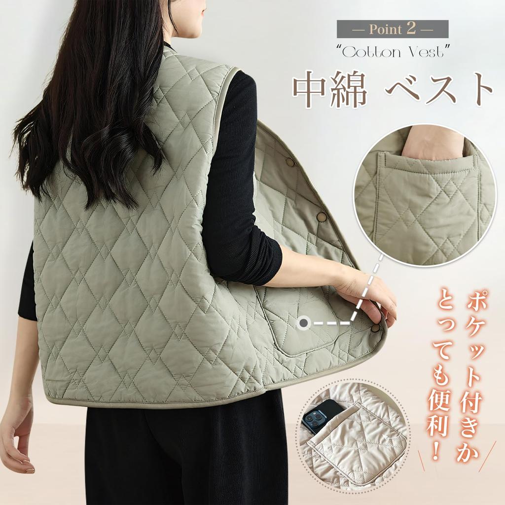 Down Cold Weather Boa Plus Solid Cold and Warm for and Winter [inotenka] Women's Vest, Padded, Wear, Innerwear, Casual, V-Neck, Lightweight,