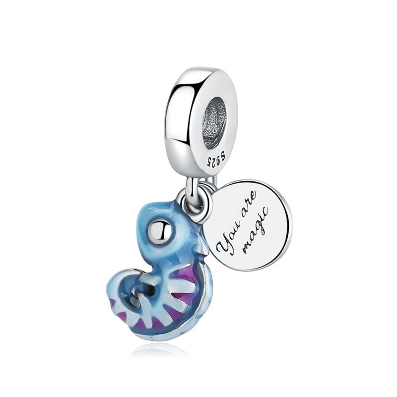 Original 925 Sterling Kupfer Charm Perle Liebe Hund Katze Pfote Panda Glühwürmchen Anhänger Charms Passend für Armbänder Halsketten Frauen Zirkon