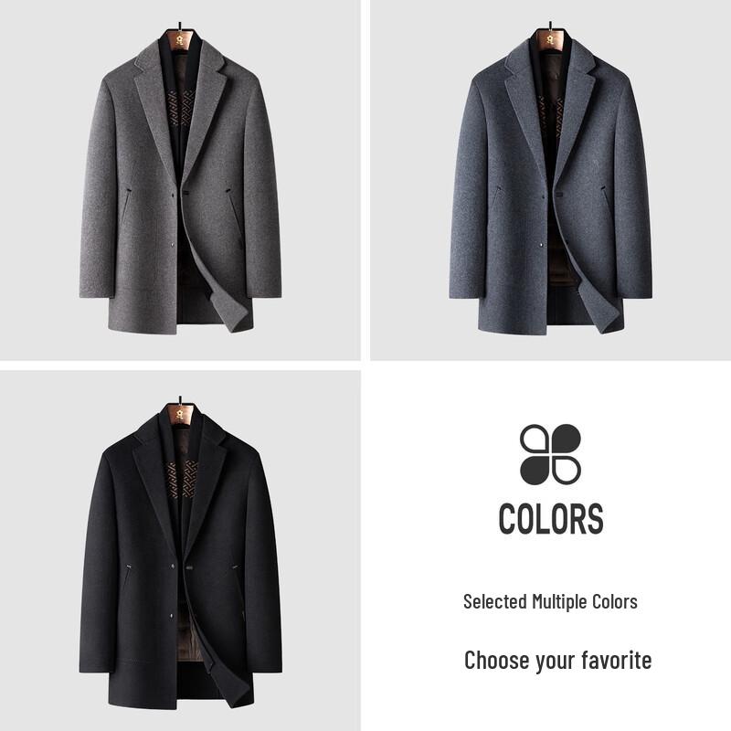 MONTAGUT Men's Wool Blend Detachable Down Liner Winter Overcoat