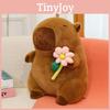Plush Capybara Toy With Soft Pp Cotton Filling And Flower Design For Kids Birthday Gift