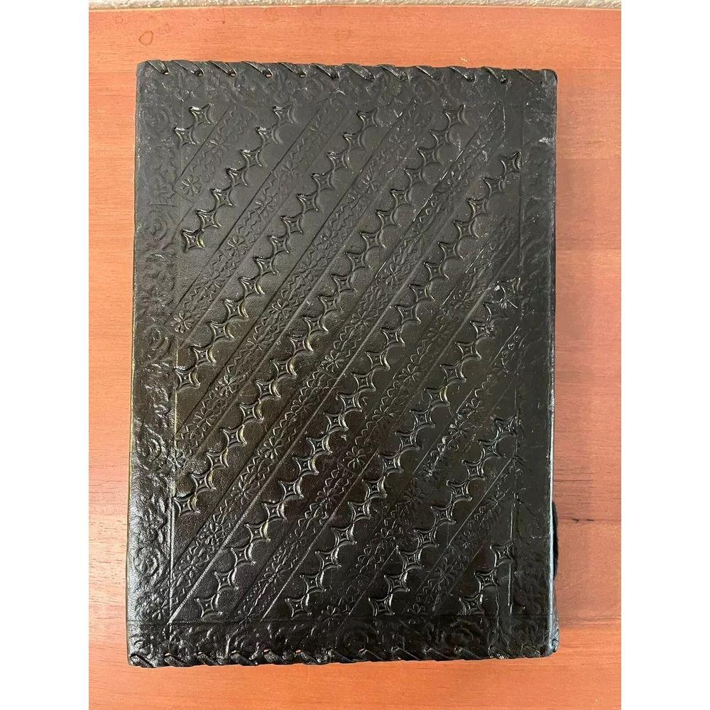 Leather Journal Seven Stone Chakra Notebook Blank Bound Papers Book of Shadows