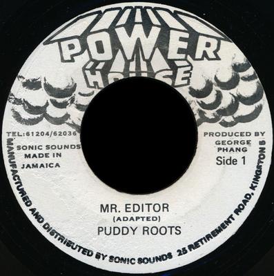 7inch Record PUDDY ROOTS  Mr. Editor NONE Power House Jamaica Reggae Ska  Dub Used