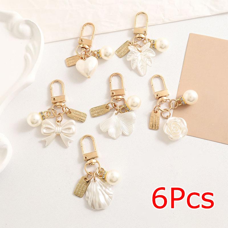 1 Elegant Tassel Gift Keychain Cute Keychain Vintage Bow Luxurious Pearl