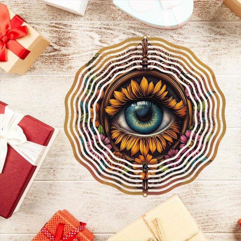Intricate Mandala-Style Metal Wind Spinner with Floral Design - Durable Outdoor Art for Garden & Patio Decor, No Electricity or Battery Needed