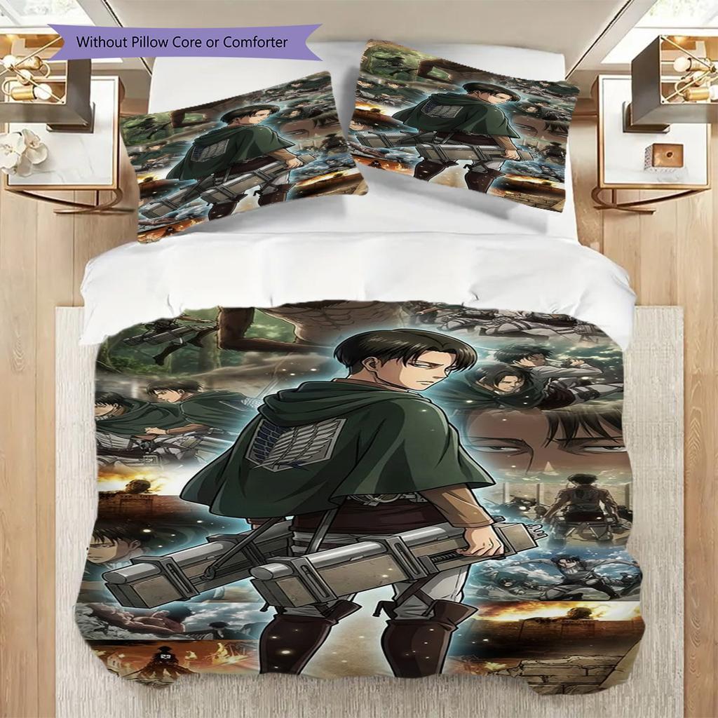 Attack Titan Set Bedding 1 Duvet Cover 2 Pillowcase Without Core Duvet Cover And Pillowcase Bedding Set Soft And Comfortable