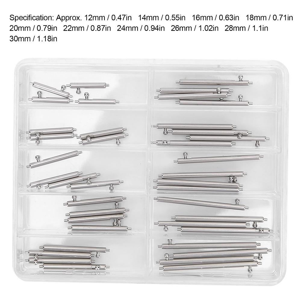 Silver Watch Strap Pins Multiple Sizes Watch Repair Tool Watchband Spring Bar Watch Repair Use
