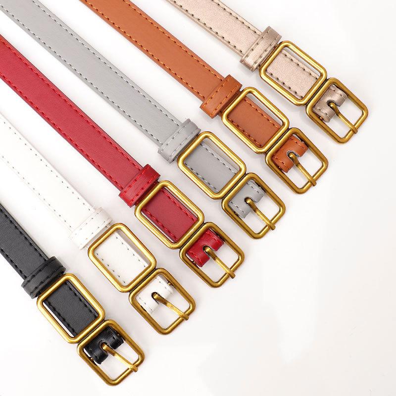 New Light Luxury Two-sided Button Women's Belt Fashionable Versatile Jeans Coat Decorative Belt Korean Style High-end Belt Women's Belt