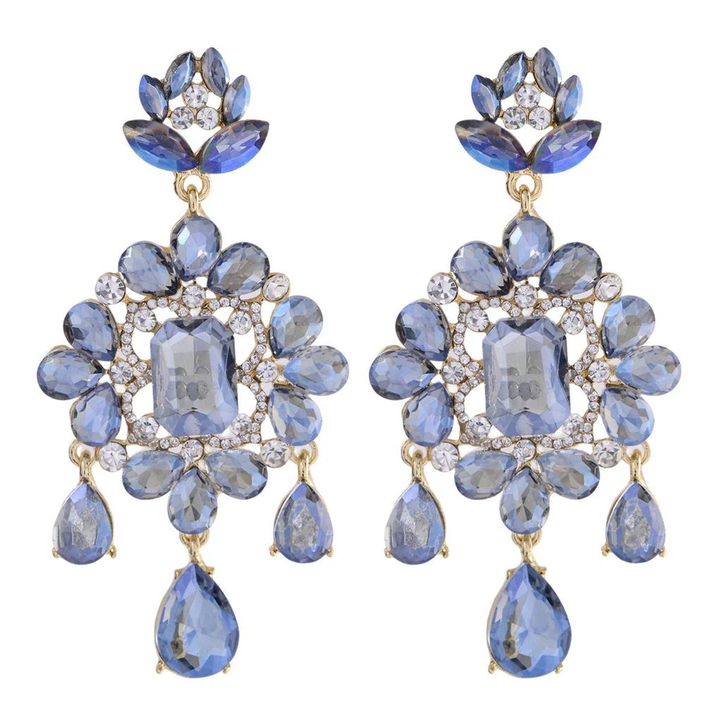 Luxurious Rhinestone Tassel Earrings: Elegant Crystal Studs with a European & American Flair