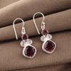 Rhodolite Gemstone 925 Sterling Silver Jewelry Designer Women Dangle Earring 1.12" For Gift EE-69-19