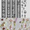 1/6Pcs 3D Silicone Nail Art Mold Retro Flower Vine Chinese Knot Transparent Reusable Nail Carving Stencil For Diy Manicure