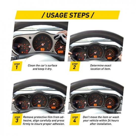 For Nissan 2003-2009 Carbon Fiber Interior Trument Cluster Panel Cover 1Pcs