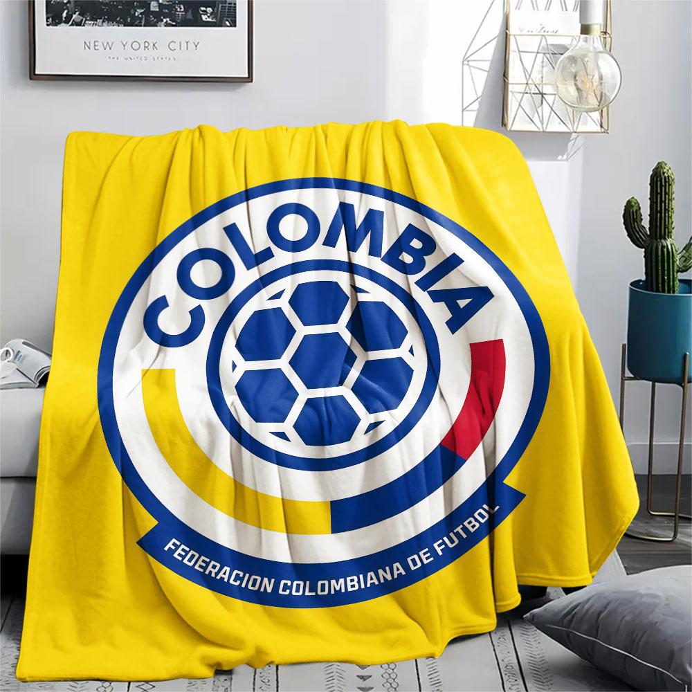 Colombia football Printed Flannel Blanket, soft throw for bedroom sofa, washable,soccer fan merchandise, great gift.