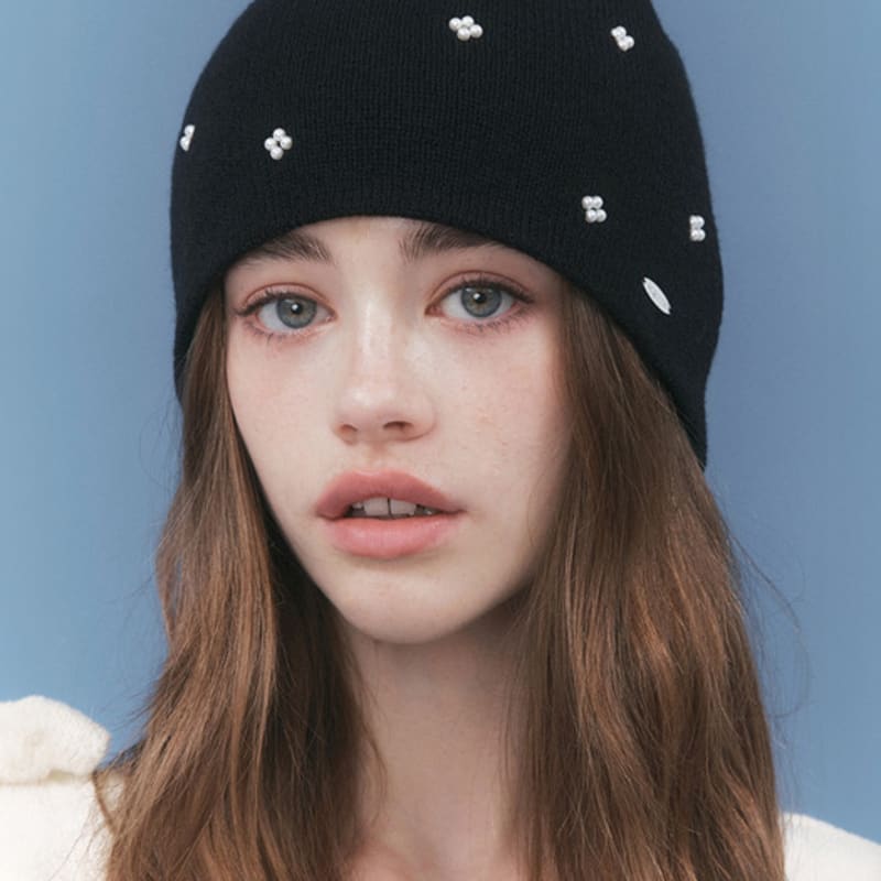 

ENGBROX snowy pearl beanie_3 colors black