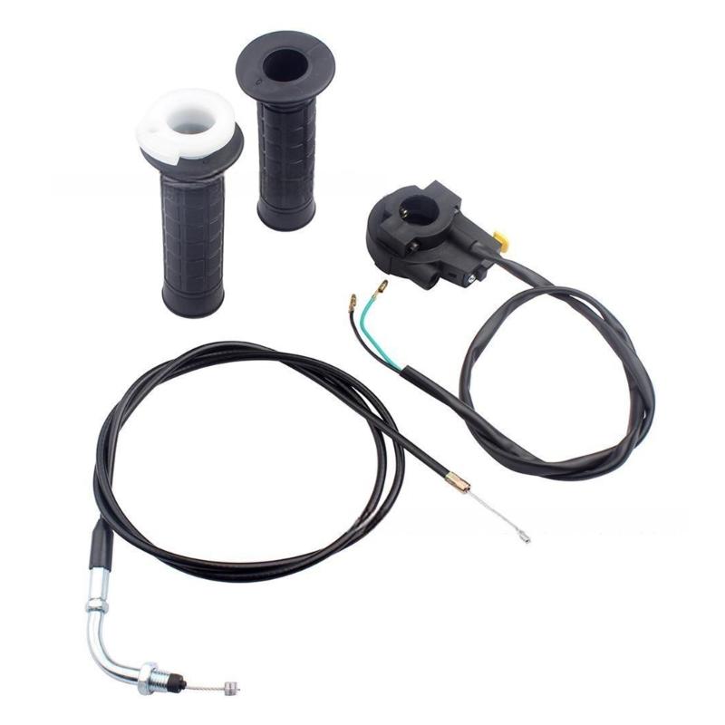 Throttle Line Accelerator Handle Grips for 2 Strokes Engine 60/50cc Mini Bike 22mm Twist Throttle Grips Cable Assembly