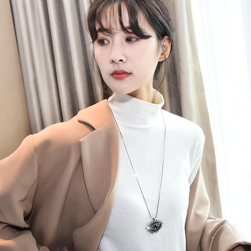 Stunning Long Necklace With Devil Eye Design In Durable Titanium Steel Material For Women