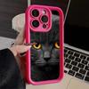 LZ3 Black Cat Green Eyes Silicone Phone Case for iPhone 11 13 14 15 16 Pro Max 7 8 16 Plus 12 Mini XS Max XR Shockproof Back Cover