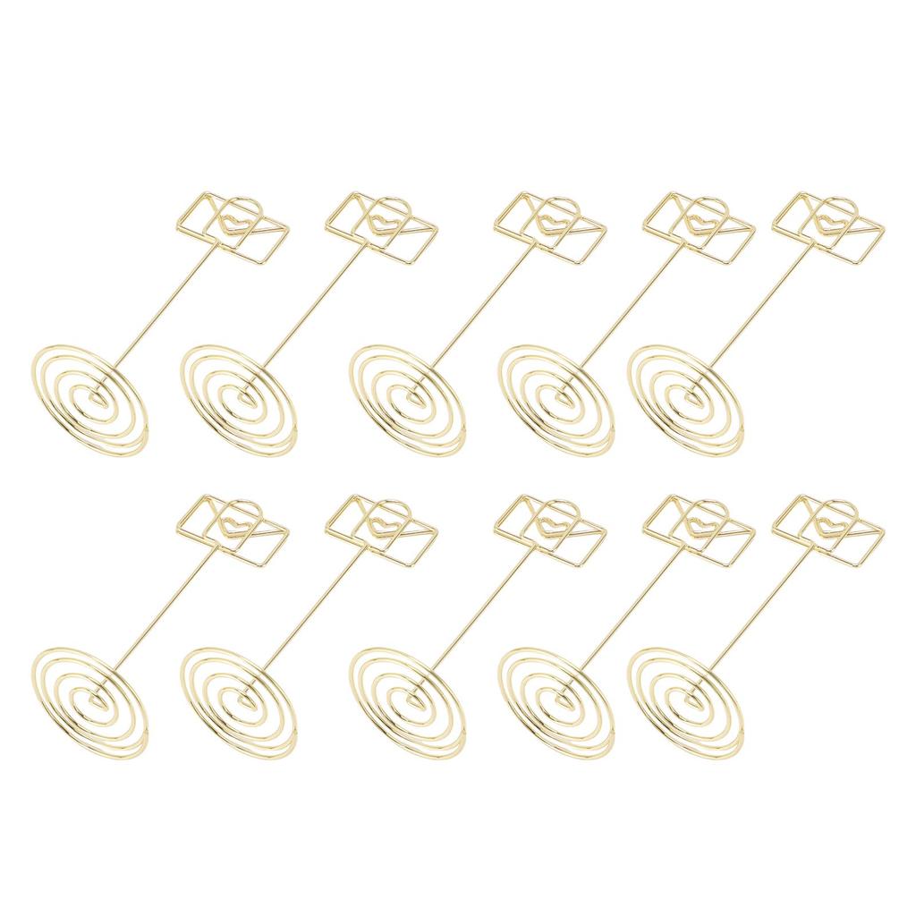 10PCS Table Number Holders Envelope Shape Metal Card Clips for Photo Menu Place Cards Restaurant Wedding Party