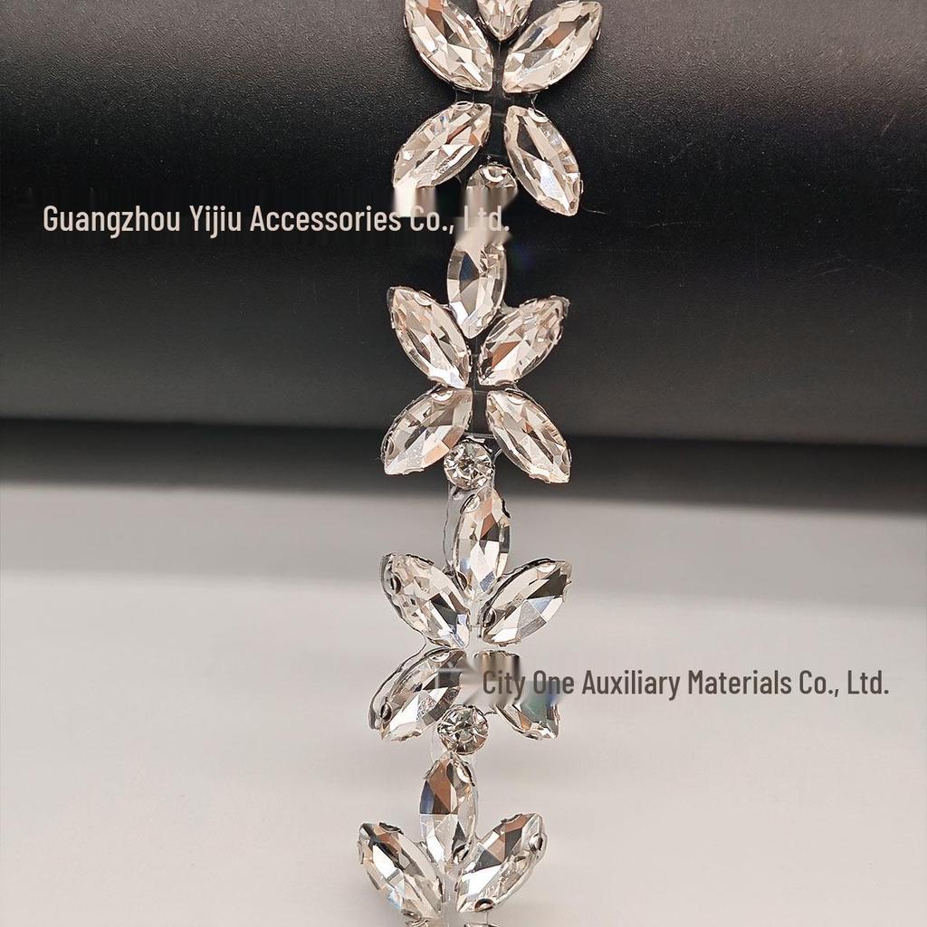 Marquis Rhinestone Hotfix Glue Chain for DIY Shoes, Bags, Belts, Collars, Clothing & Jewelry Accessories