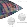 Purple And Teal Abstract Square Pillowcase Polyester Linen Velvet Pattern Zip Decorative Pillow Case Home Cushion Cover