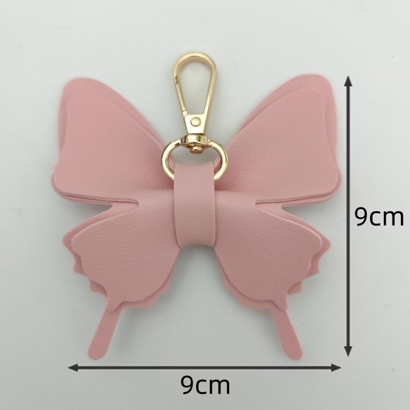 Elegant Butterfly Leather Keychain Pendant for Bags & Cars