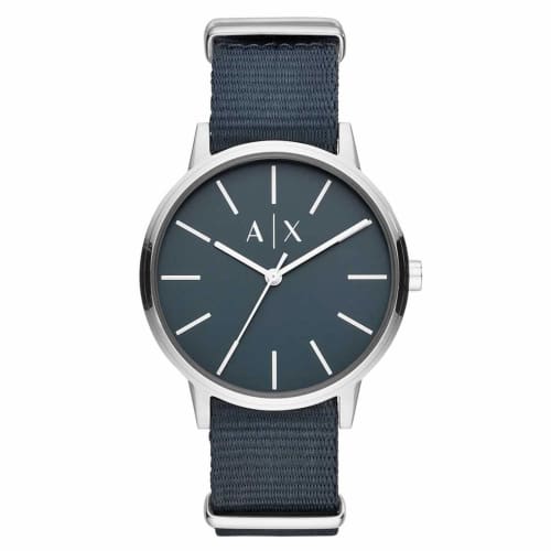 Armani Exchange Men's Waterproof Quartz Analog Watch with Nylon Band, AX2712, Blue, Free Shipping