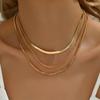 European and American hip-hop fashion temperament flat snake chain chain necklace simple and versatile multi-layer stacked wearing necklace men's