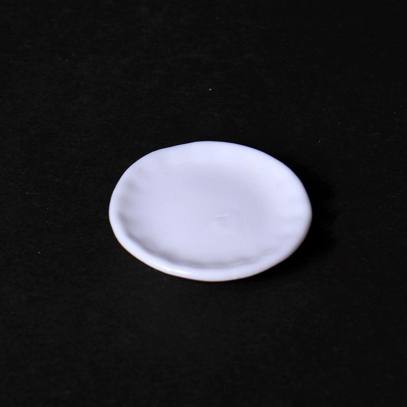 5Pcs 1/12 Dollhouse Miniature Plate Dessert Lace Dish Tableware Mini Doll Kitchen Decor Accessories Toy Model Play House Toys