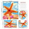 Starfish Decorative Shower Curtain Bathroom Set - Machine Washable, With 12 Hooks, Including Toilet Seat Cover And Bathtub Mat