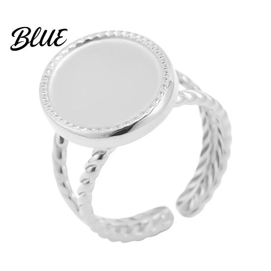 Round Metal Ring Base Stainless Steel Adjustable Blank Cabochon DIY