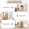 Clothes Rack with Casters, Coat Rack with Clothing Rail, Shoe Shelf, Made of Bamboo, 80 X 40 X 160 Cm, Natural