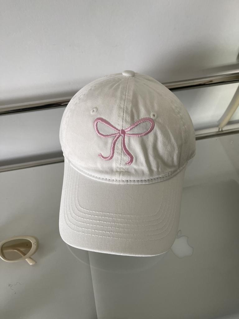 Wind sweet embroidery bow baseball cap children spring and summer versatile sunshade sunscreen cap