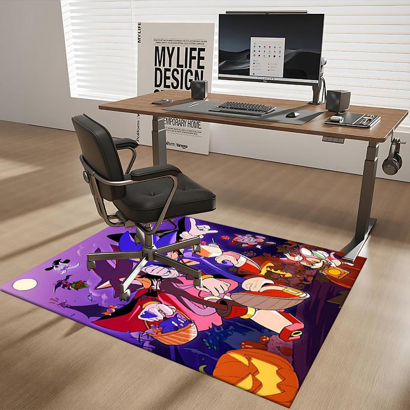 1pc Sonic the Hedgehog Halloween Edition Chair Mat, Anime Cartoon Design, Non-Slip Carpet for Office and Home Decor, Suitable for All Seasons.I045