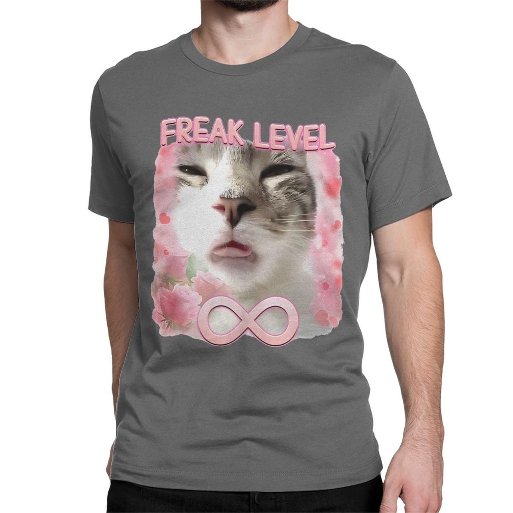 Men Womens TShirts Freaky Ahh Awesome 100 Cotton Tee Shirt Diagnosed Freak Funny Cat Meme T Shirts Clothes New Arrival