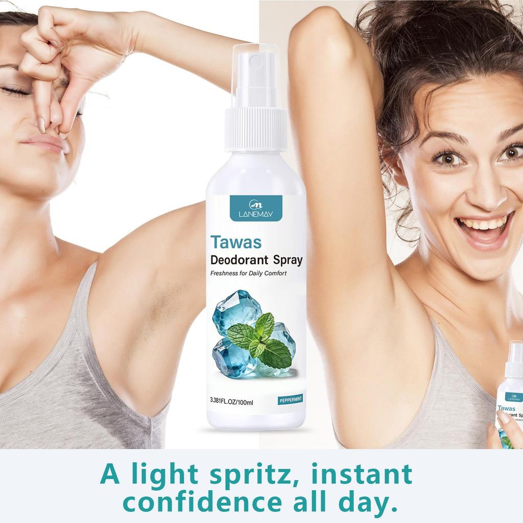 Tawas Deodorant Spray-Stops Sweat & Bad Odor-Lightweight, Non-sticky Formula-Whitens Dark Underarms-100ml