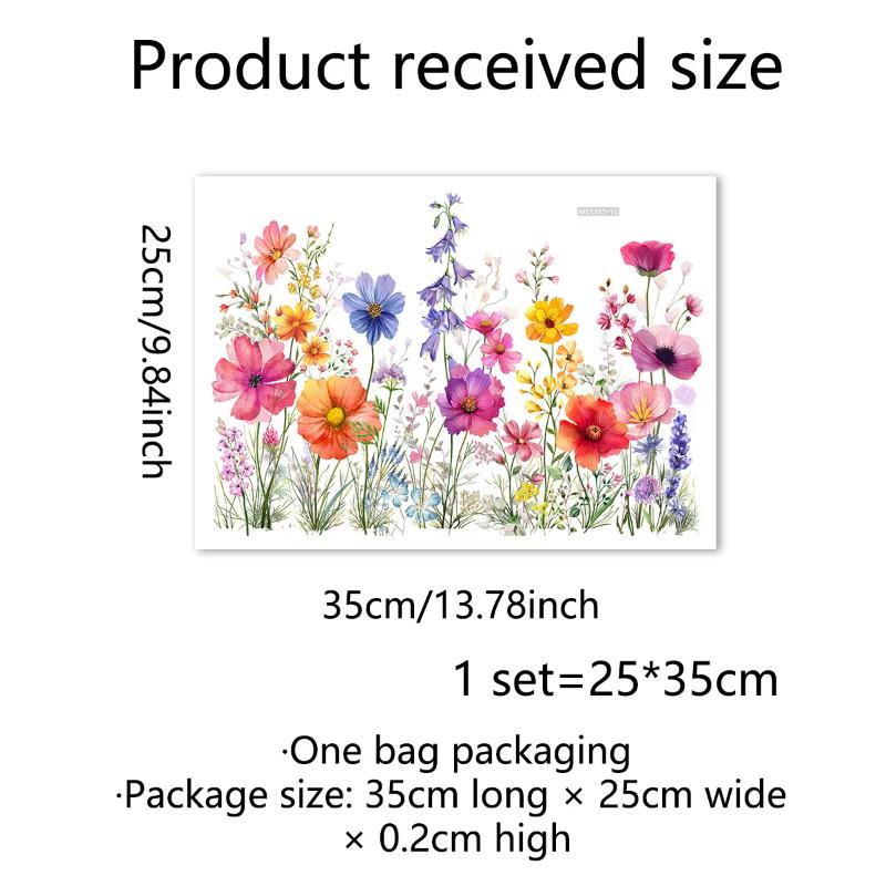 Double Sided Colorful Flowers Butterfly Wall Sticker Electrostatic Paste Window Glass Paste Visible Decorative Wall Decal