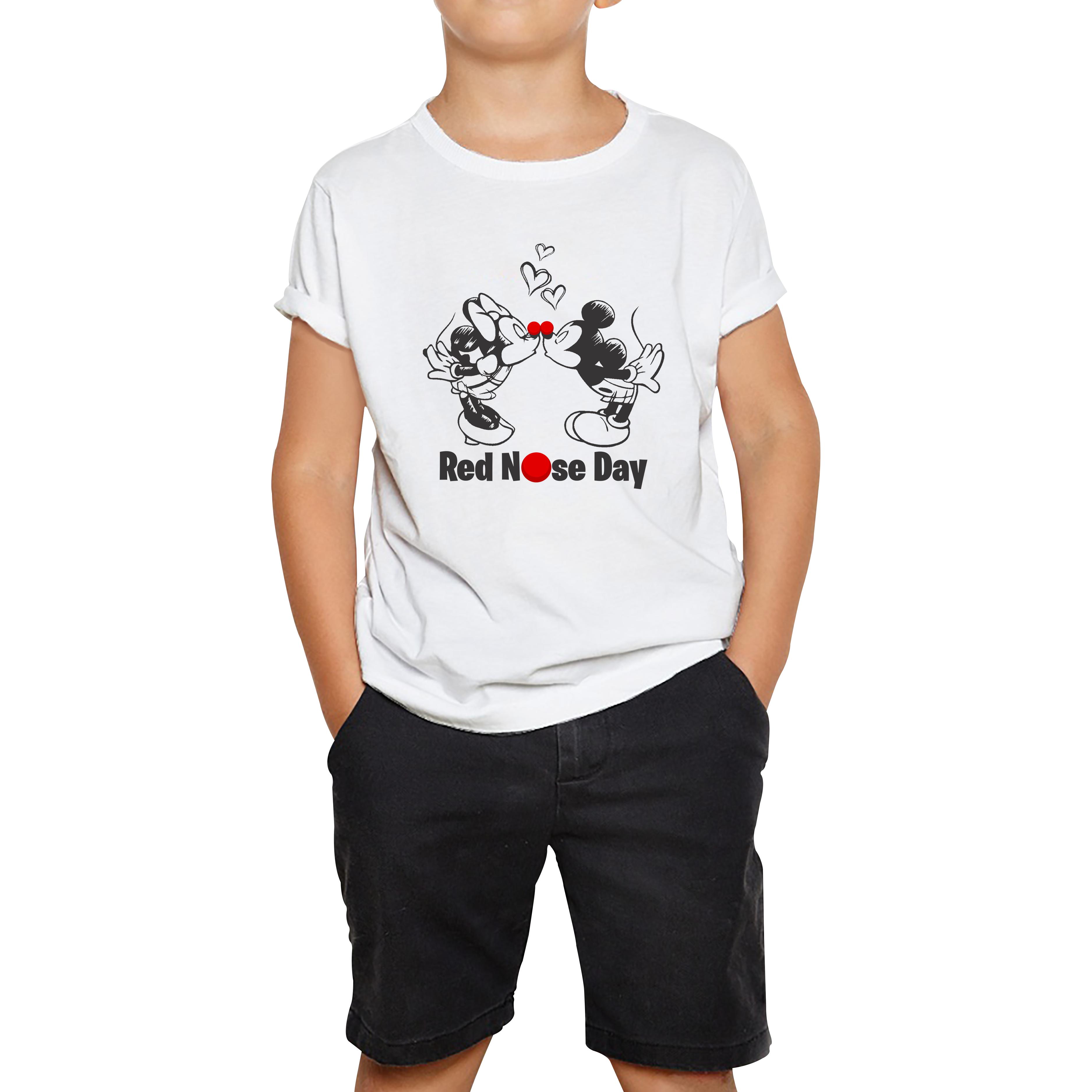 Disney Mickey And Minnie Mouse Red Nose Day Kids T Shirt 160