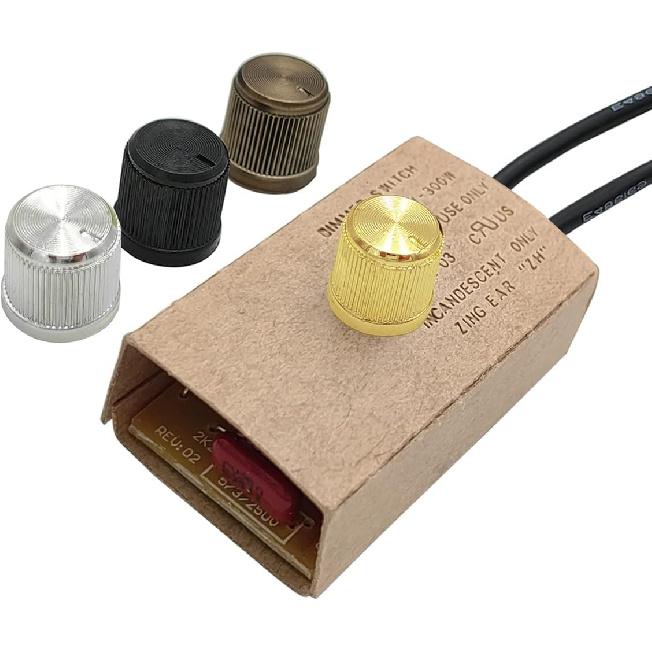 Table Lamp LED Dimmer Switch Kit Zing Ear ZE-03 300W Inline Rotary LED Dimmer Switch with 4 Knobs