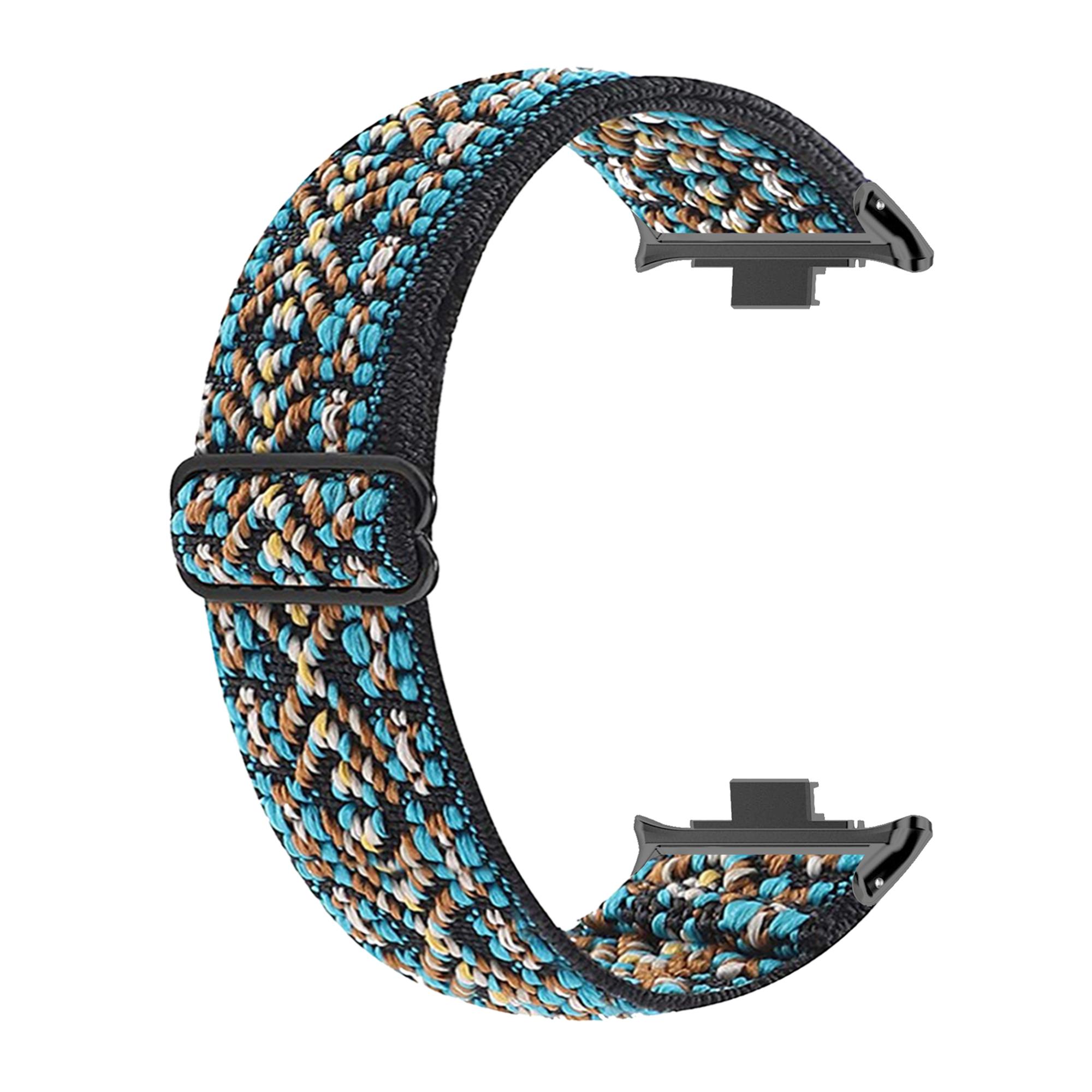 

For Xiaomi Smart Band 8 Pro Nylon Braided Watch Strap Quick Release Elastic Watch Band Pink/Orange