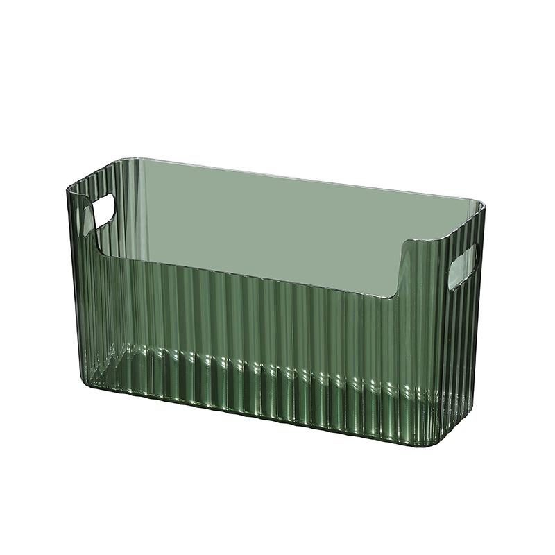 

Прозрачный ящик для хранения косметики, комод, душевая кабина, ванная комната, настольная полка, ящик для хранения бытовых вещей 25cm * 7.5cm * 13.5cm зелёный