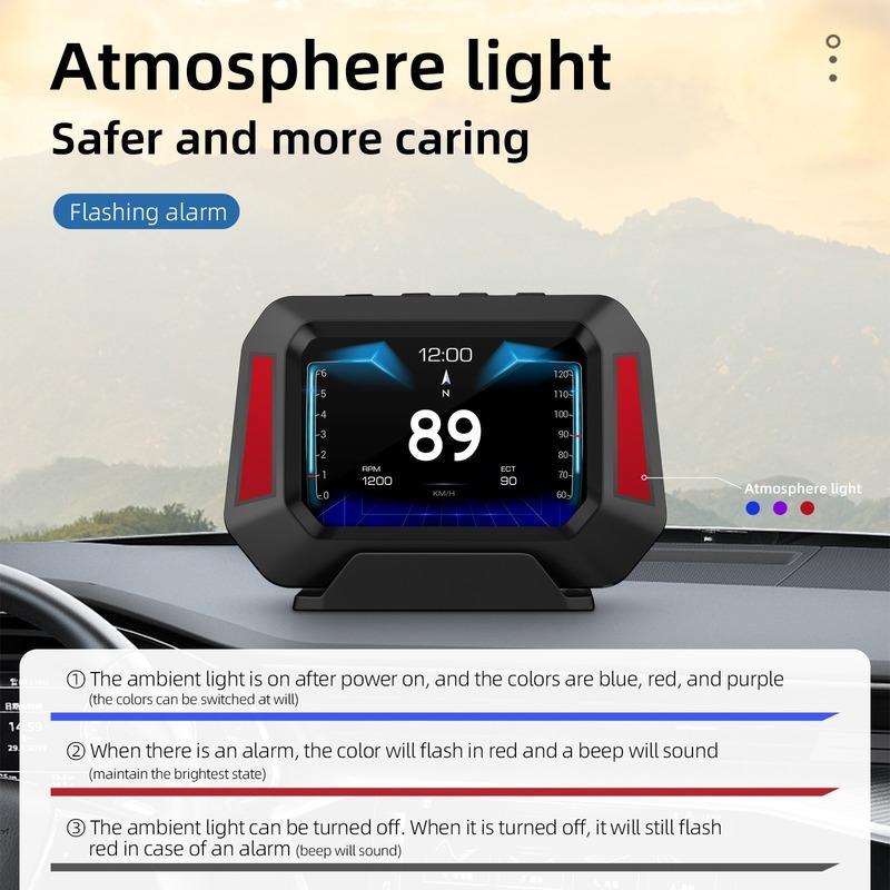 İnklinometre Araba Seviye Sensörü HUD Eğim OBD+GPS Gerçek Zamanlı Arazi Aracı Sistemi Hız Göstergesi Otomobil Aksesuarları