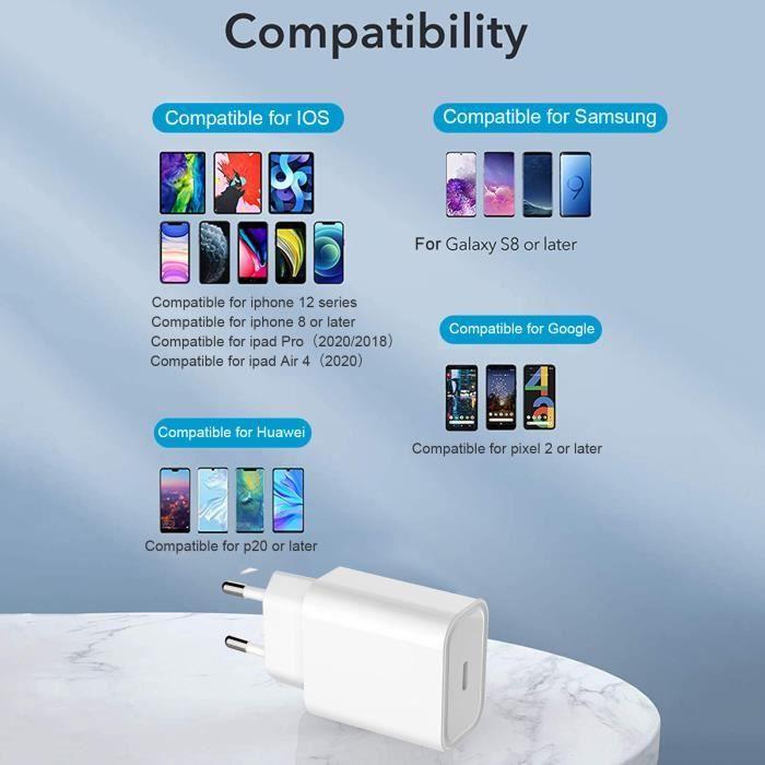 Adaptor de rețea - Încărcător USB C - 20W - Power Delivery 3.0 - Încărcare rapidă - Alb