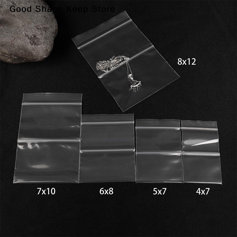 200 Pièces Sacs Transparents à Double Pochettes Fermeture Zip Maison Voyage Pour Décoration Accessoire Perles Bijoux Bague Emballage Rangement